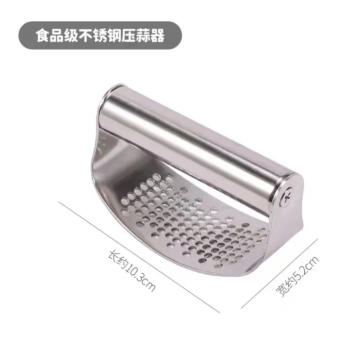Stainless Steel Garlic Press Green Handle - Image 4