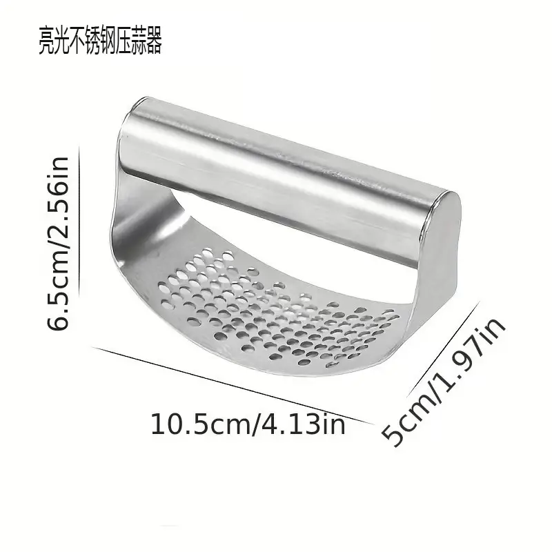 Stainless Steel Garlic Press Green Handle - Image 5