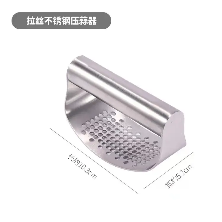 Stainless Steel Garlic Press Green Handle - Image 6