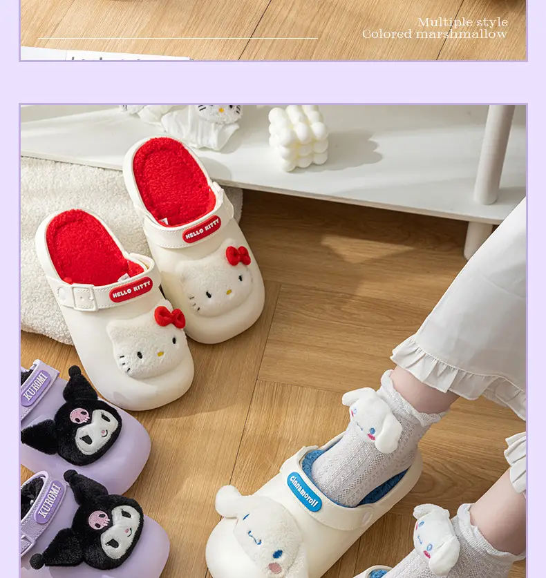 2025 New Sanrio Co-Branded Waterproof Cotton Slippers Women's Autumn and Winter Indoor Home Non-Slip Warm Cotton Slippers Women's Winter — feature 16