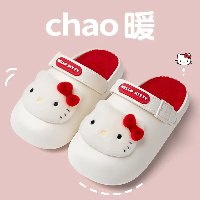 2025 New Sanrio Co-Branded Waterproof Cotton Slippers Women's Autumn and Winter Indoor Home Non-Slip Warm Cotton Slippers Women's Winter - Image 2