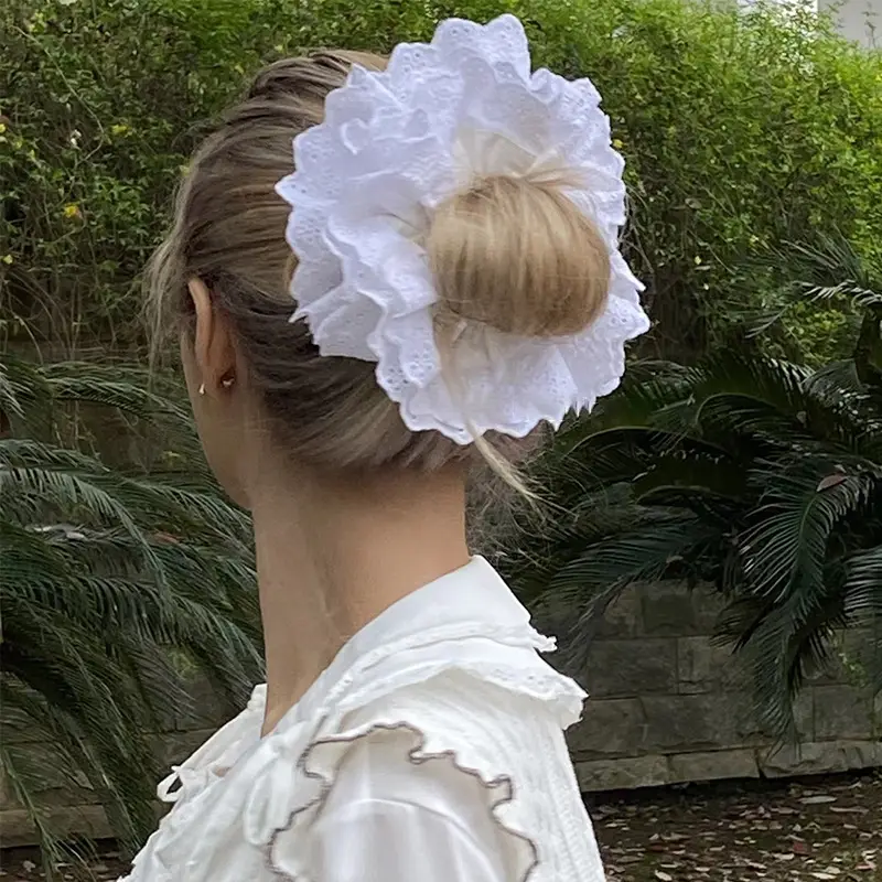 White Lace Hair Ring Double Layer French Sweet — feature 11
