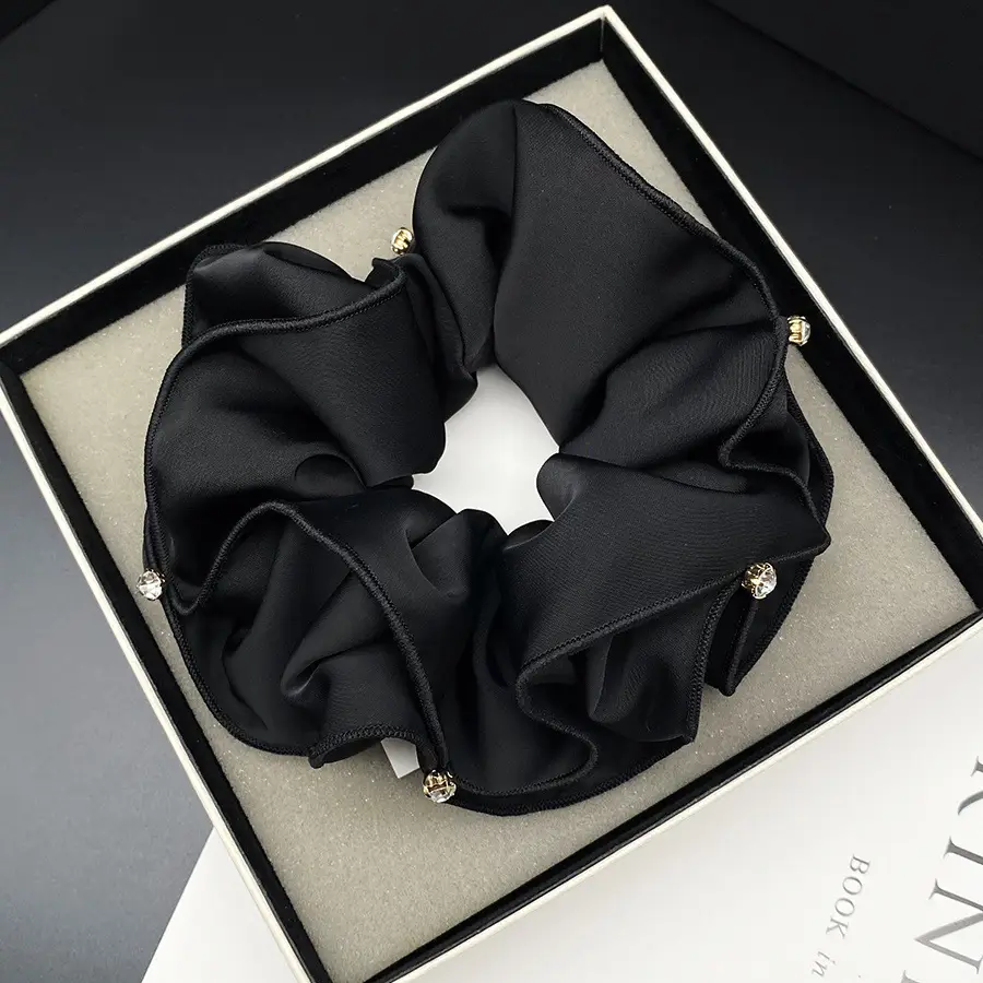 Black Rhinestone Hair Ring