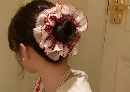 White Lace Hair Ring Double Layer French Sweet - Image 17