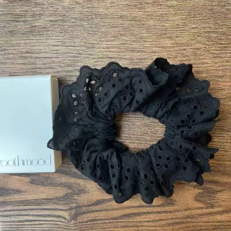 White Lace Hair Ring Double Layer French Sweet - Image 2