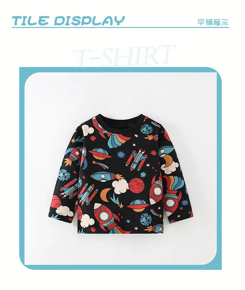 Malwee Boys T-Shirt Cartoon Rocket Print Black — feature 11