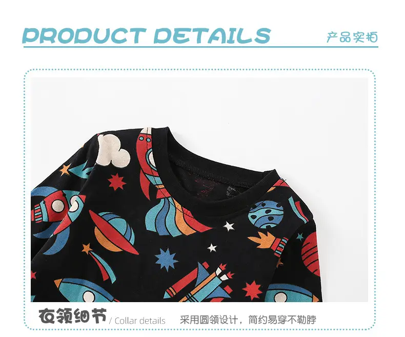 Malwee Boys T-Shirt Cartoon Rocket Print Black — feature 7
