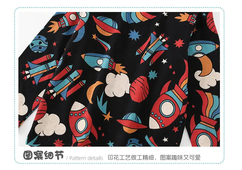 Malwee Boys T-Shirt Cartoon Rocket Print Black — feature 8