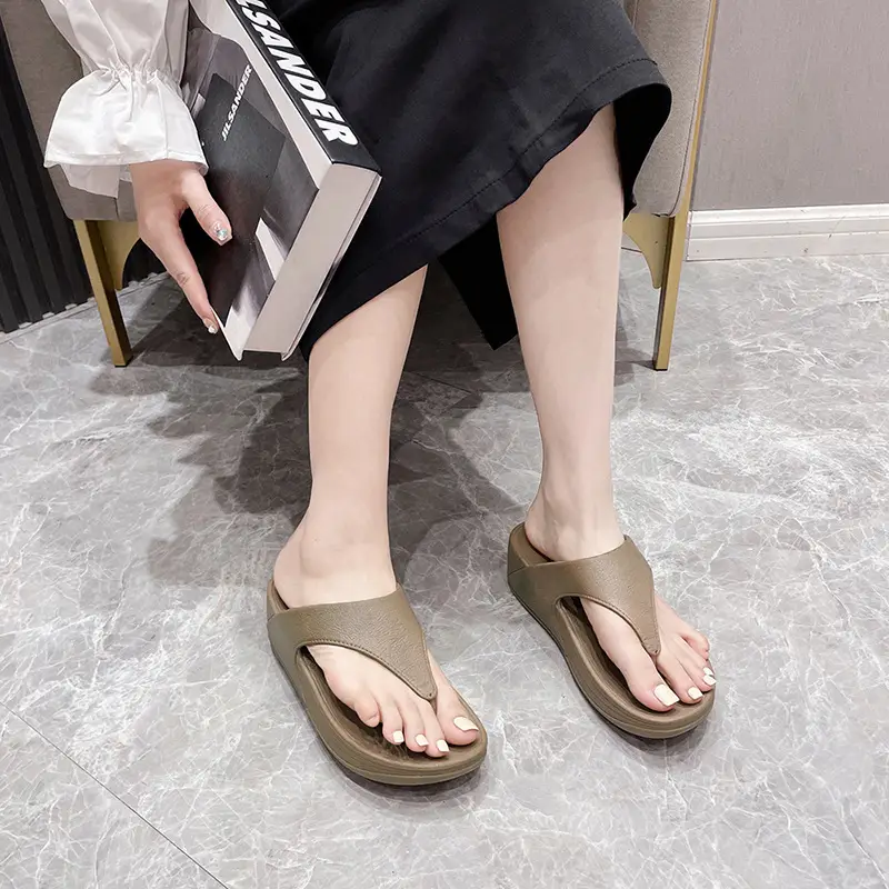 Women Pink Wedge Slippers 2023 Summer Waterproof