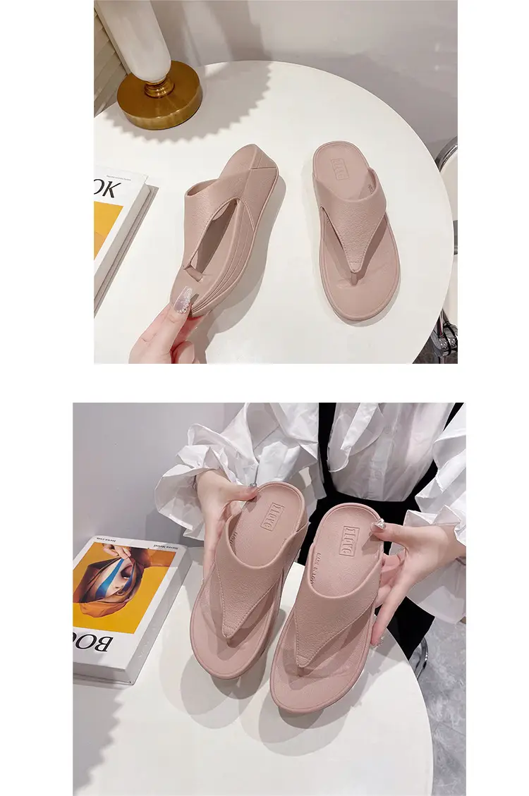 Women Pink Wedge Slippers 2023 Summer Waterproof — feature 11