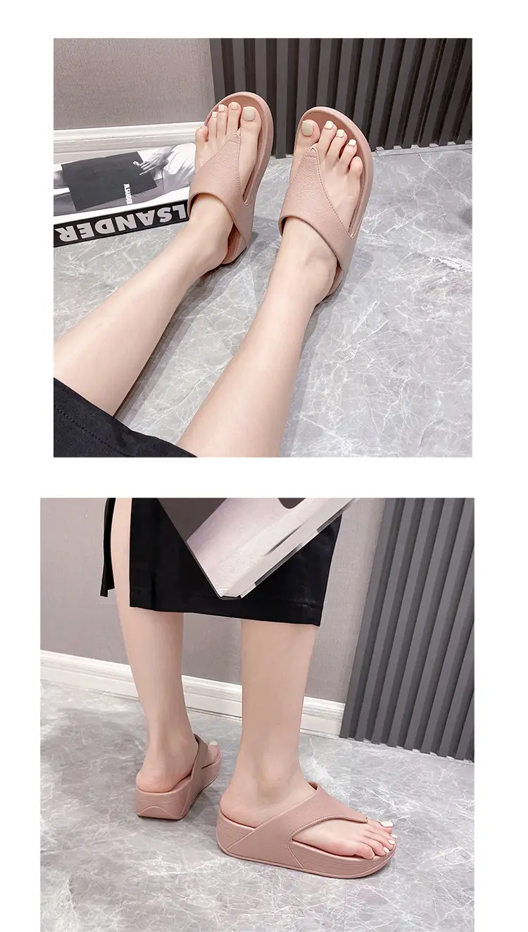 Women Pink Wedge Slippers 2023 Summer Waterproof — feature 12