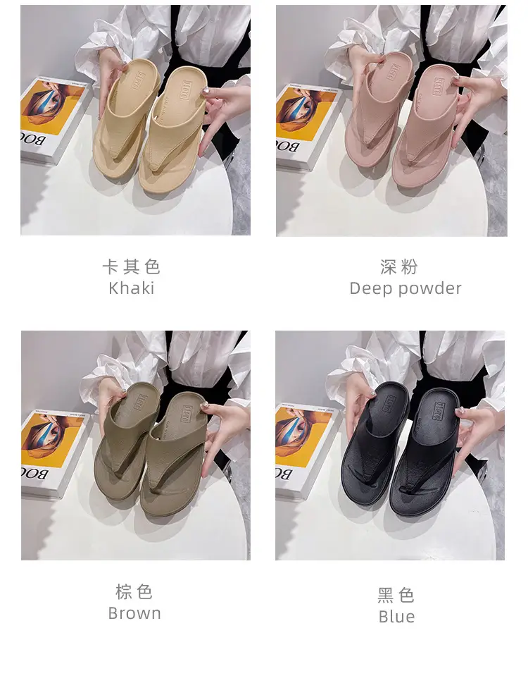 Women Pink Wedge Slippers 2023 Summer Waterproof — feature 3