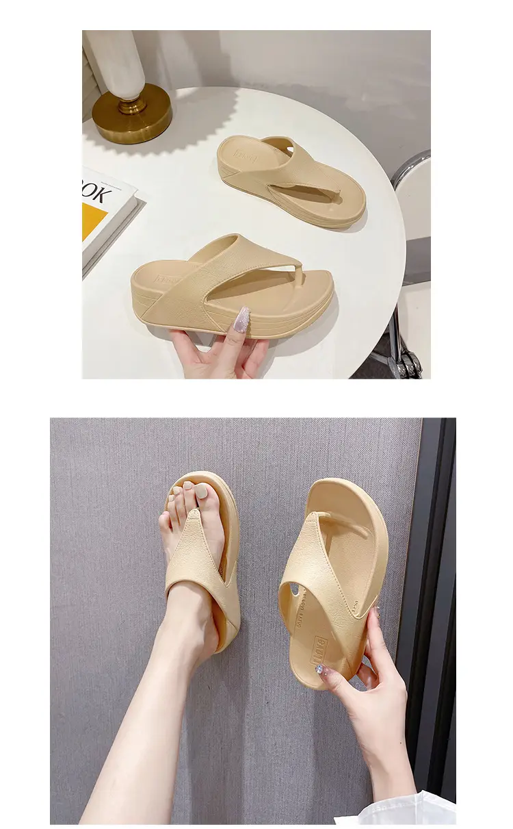 Women Pink Wedge Slippers 2023 Summer Waterproof — feature 7