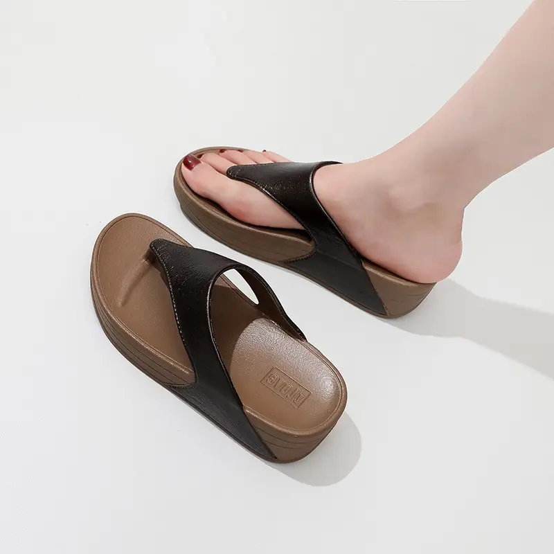 Women Pink Wedge Slippers 2023 Summer Waterproof