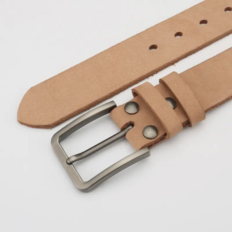 Men's Full Grain Leather Belt Brown Casual Cross Border Cowhide Belt - Image 4