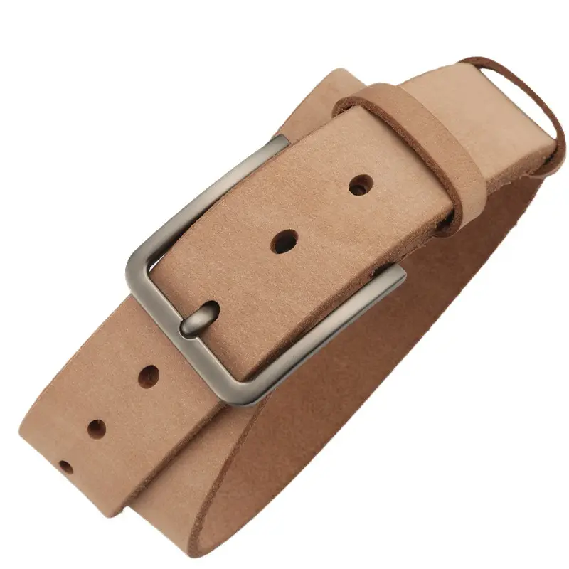 Men's Full Grain Leather Belt Brown Casual Cross Border Cowhide Belt - Image 7