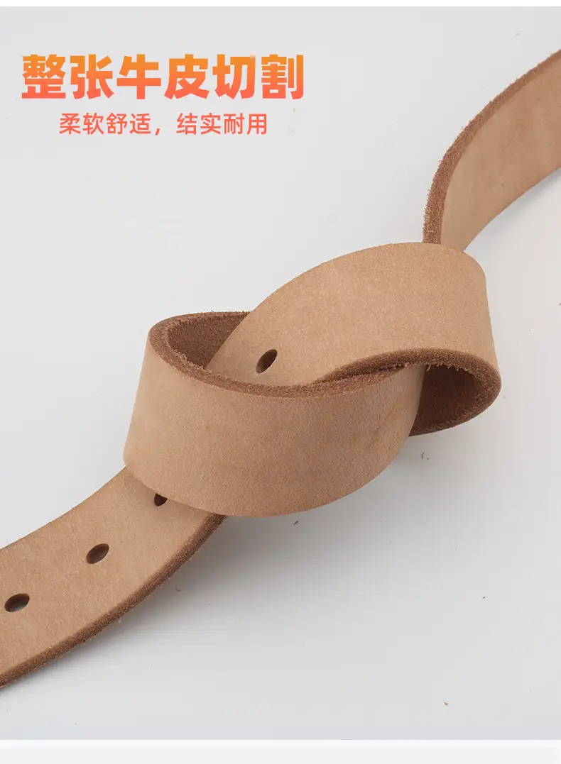 Men's Full Grain Leather Belt Brown Casual Cross Border Cowhide Belt β feature 10