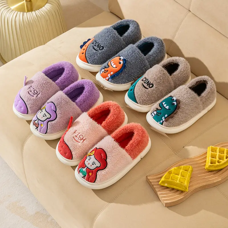 Parent-child cotton-padded shoes winter women's confinement warm fleece-lined indoor couple cotton-padded slippers non-slip home plush shoes - Image 7