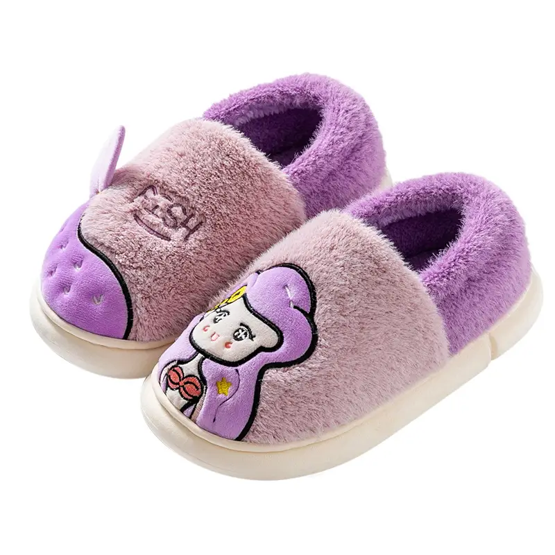 Parent-child cotton-padded shoes winter women's confinement warm fleece-lined indoor couple cotton-padded slippers non-slip home plush shoes - Image 9