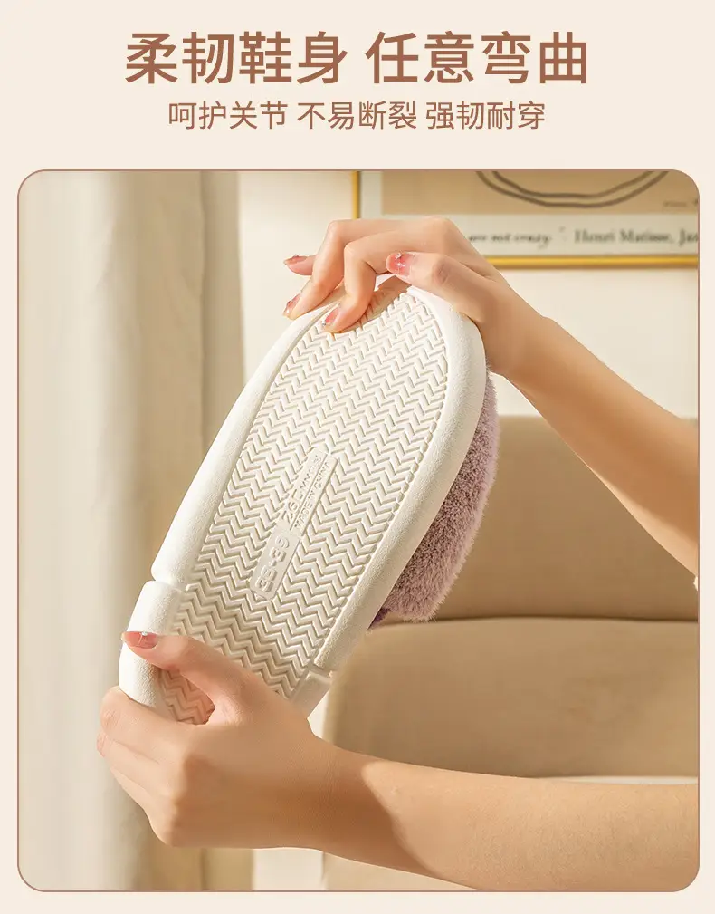 Parent-child cotton-padded shoes winter women's confinement warm fleece-lined indoor couple cotton-padded slippers non-slip home plush shoes — feature 8