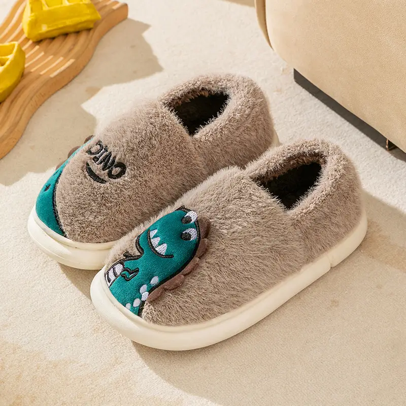 Parent-child cotton-padded shoes winter women's confinement warm fleece-lined indoor couple cotton-padded slippers non-slip home plush shoes - Image 4