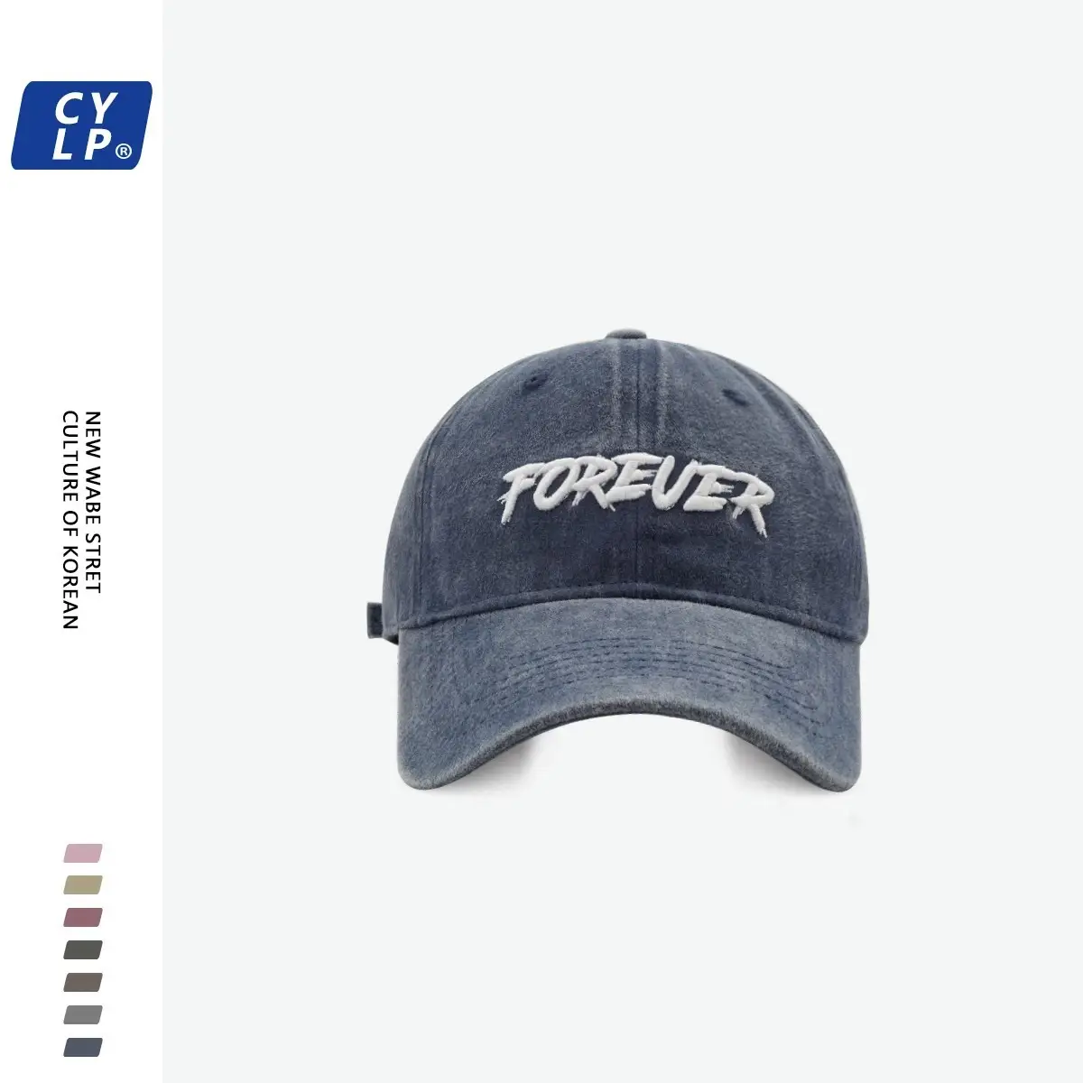 Three-Dim Embroidered Baseball Cap Forever Grey - Image 11