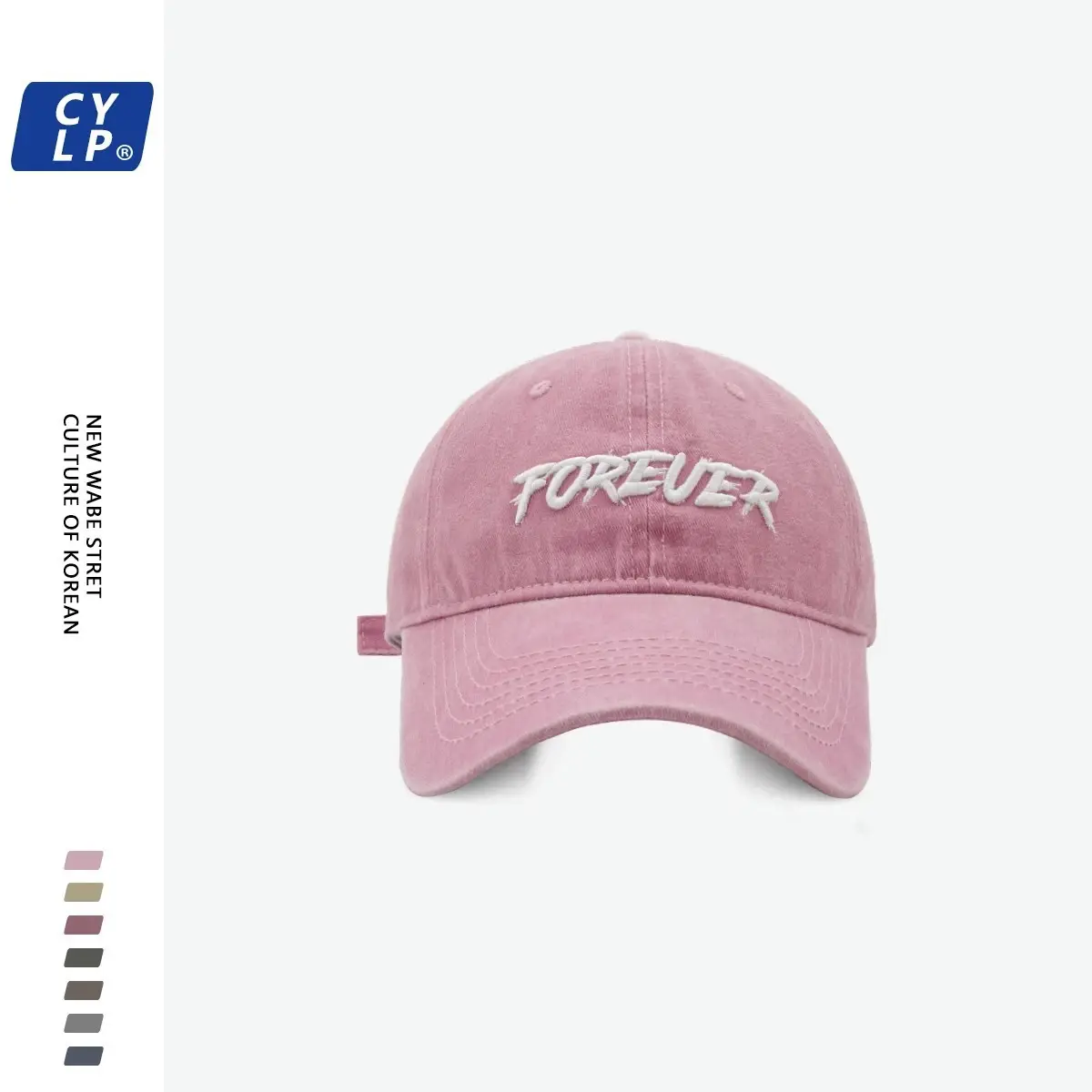 Three-Dim Embroidered Baseball Cap Forever Grey - Image 12