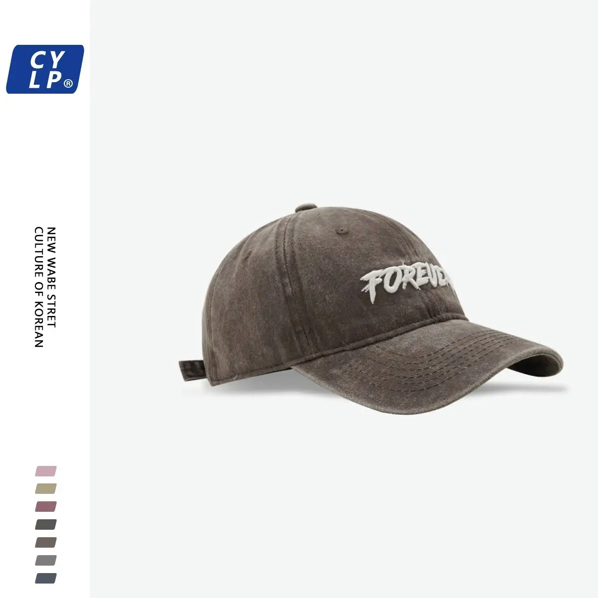 Three-Dim Embroidered Baseball Cap Forever Grey — feature 11