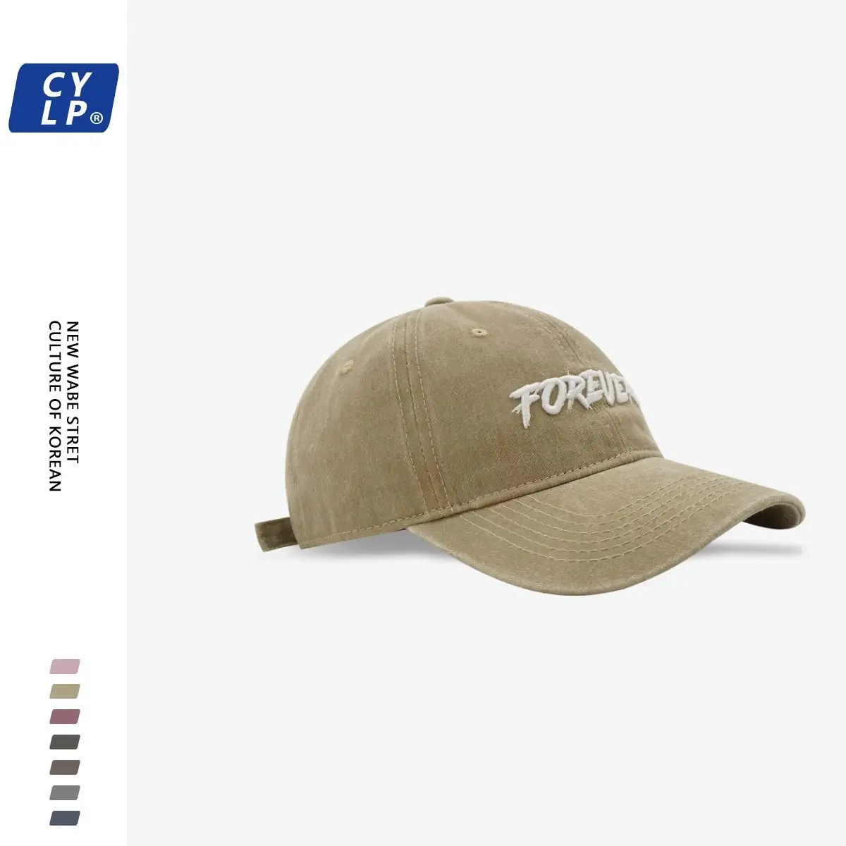 Three-Dim Embroidered Baseball Cap Forever Grey — feature 15