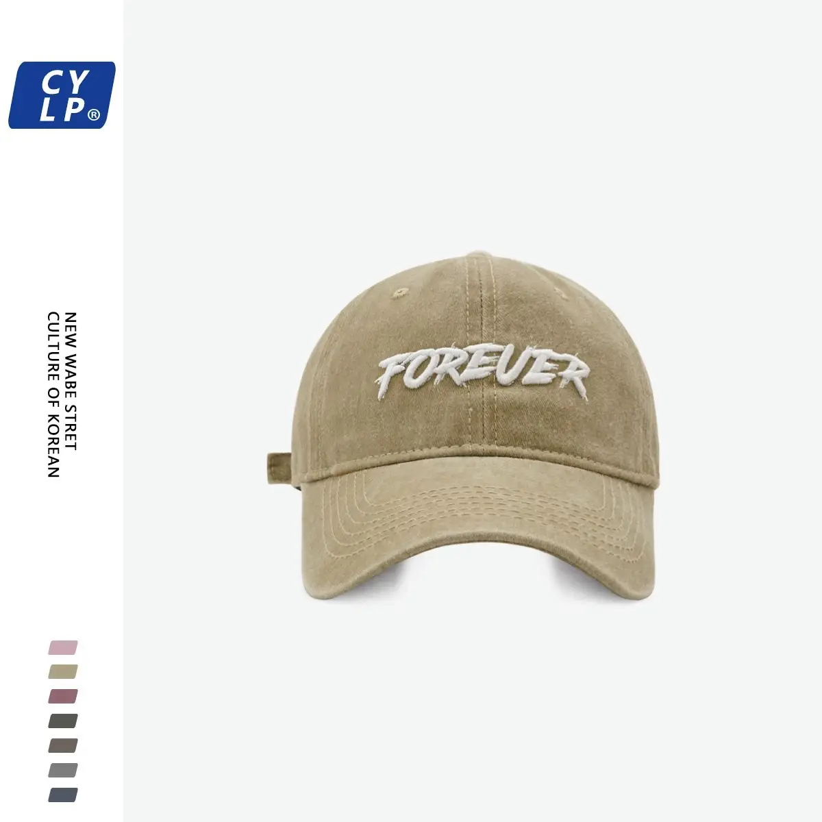 Three-Dim Embroidered Baseball Cap Forever Grey — feature 16