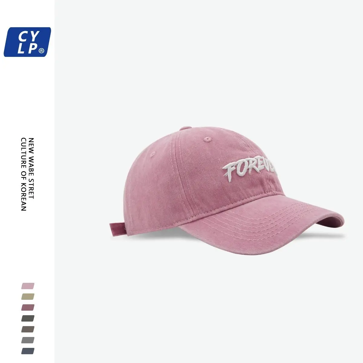 Three-Dim Embroidered Baseball Cap Forever Grey — feature 5