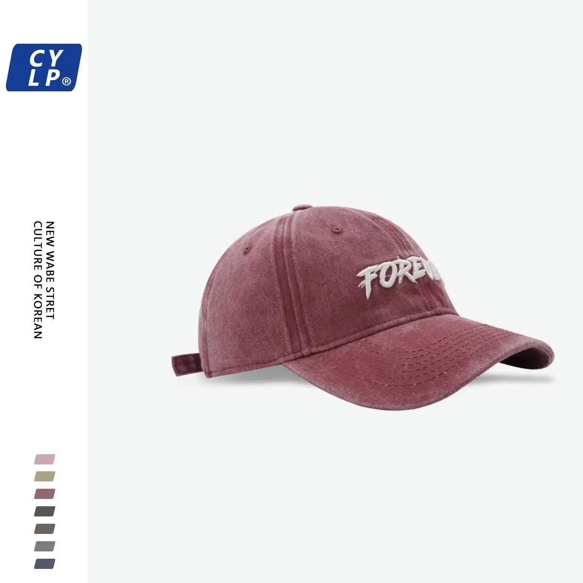 Three-Dim Embroidered Baseball Cap Forever Grey — feature 7