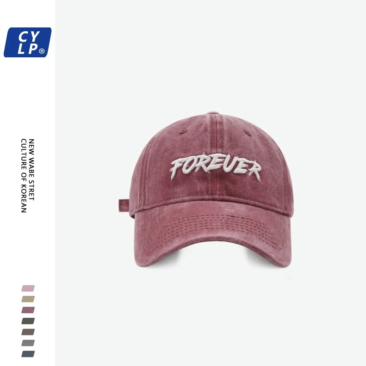 Three-Dim Embroidered Baseball Cap Forever Grey — feature 8