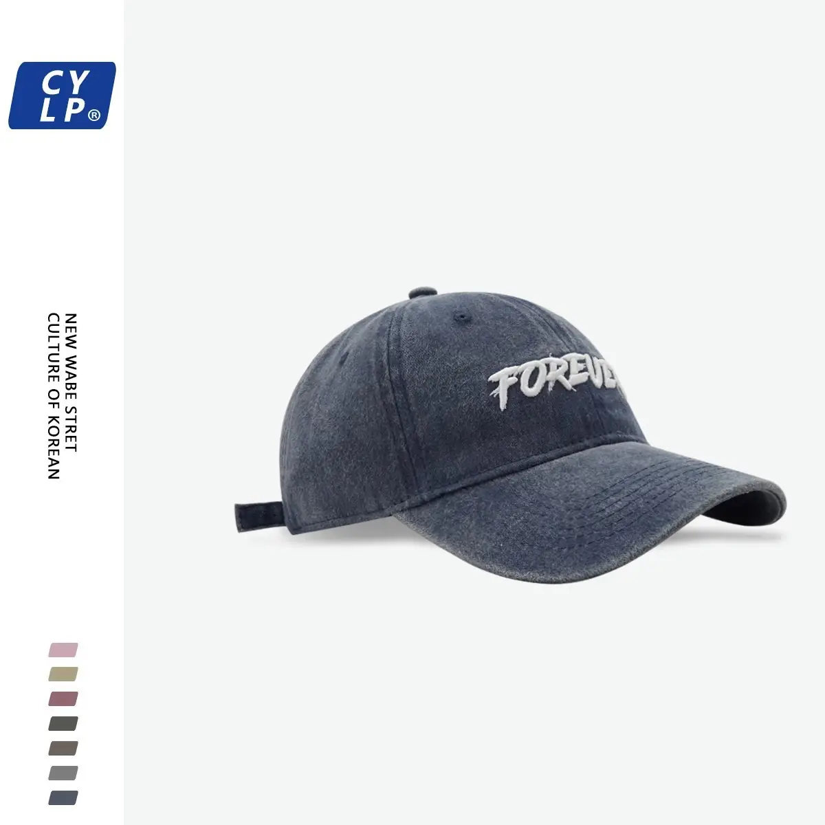 Three-Dim Embroidered Baseball Cap Forever Grey — feature 9