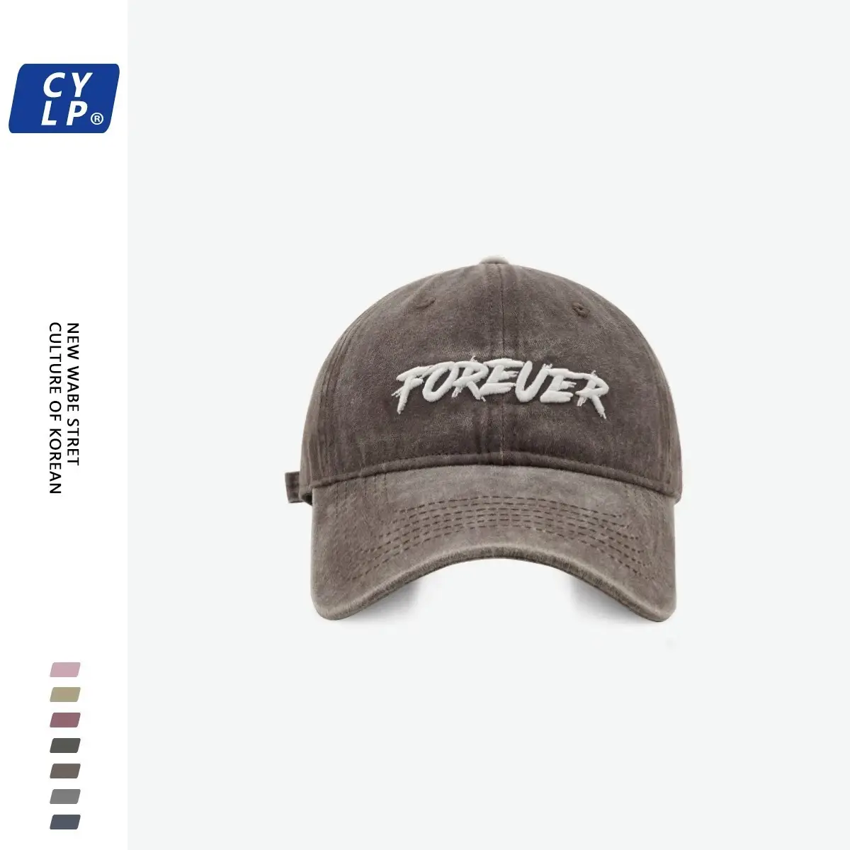 Three-Dim Embroidered Baseball Cap Forever Grey - Image 7