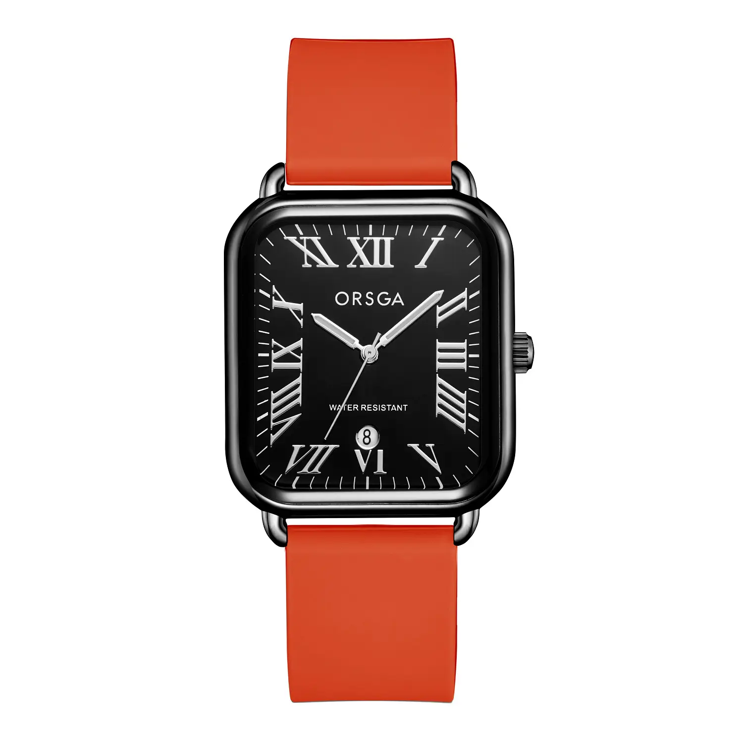 Orsga Women's Rectangular Watch with White Leather Band — feature 10