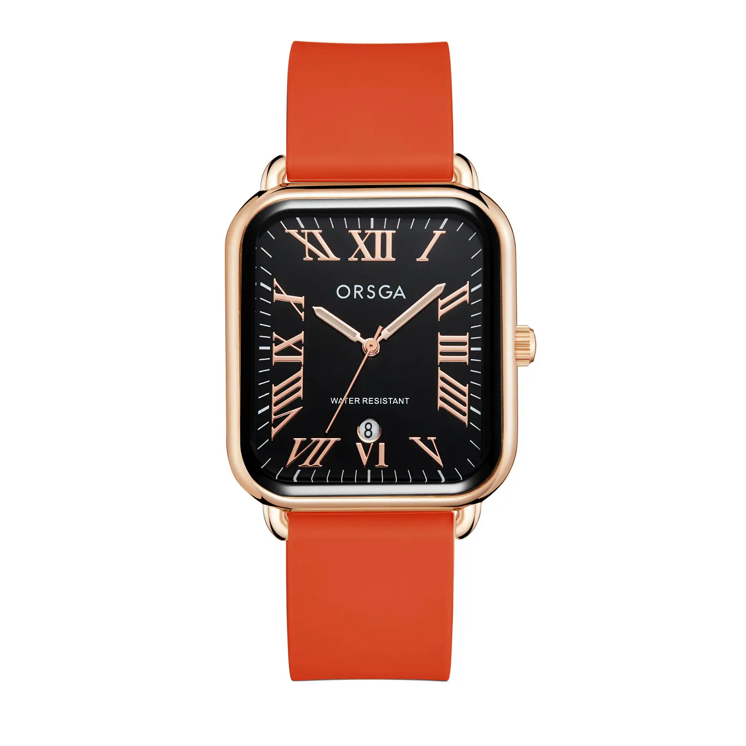Orsga Women's Rectangular Watch with White Leather Band — feature 11
