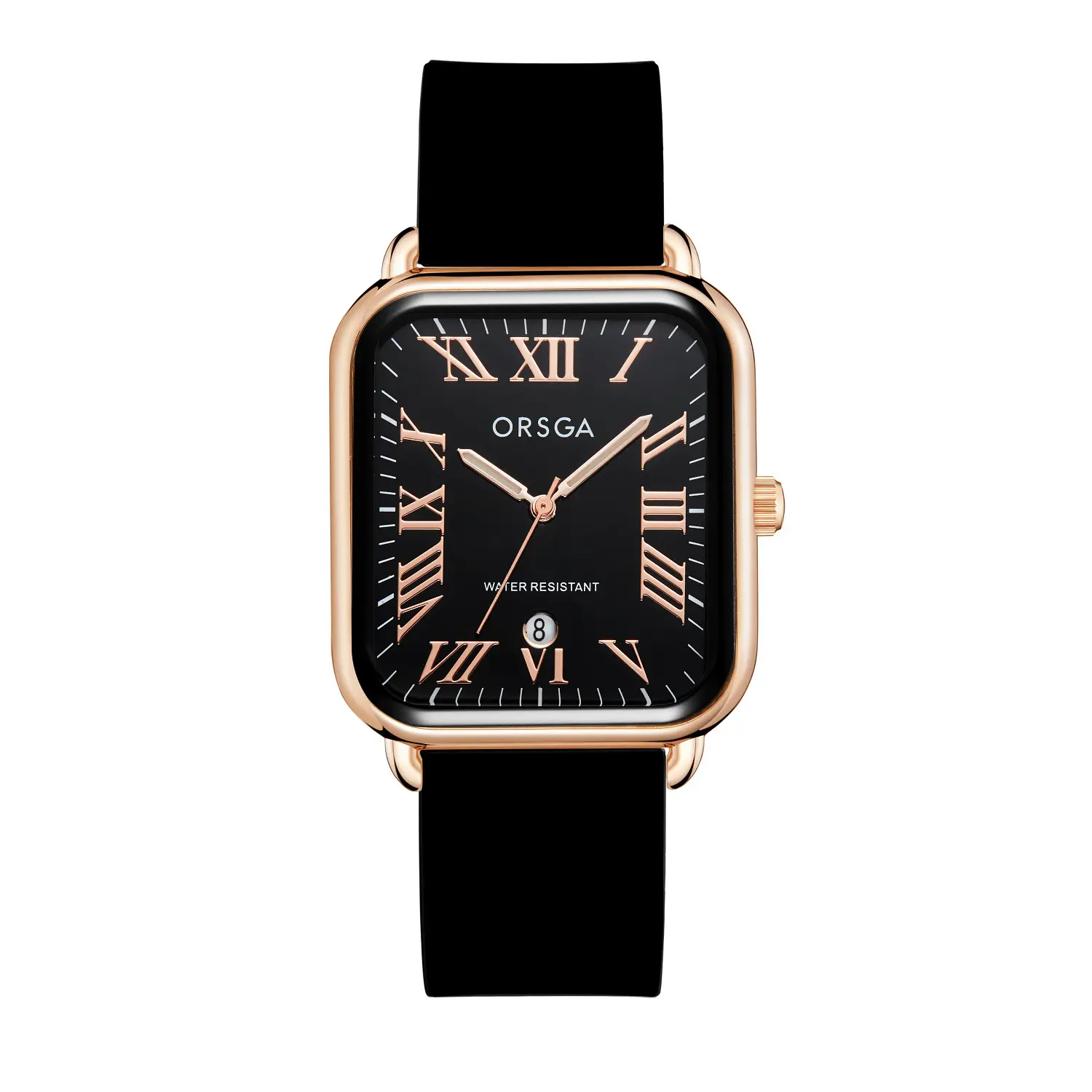 Orsga Women's Rectangular Watch with White Leather Band — feature 13