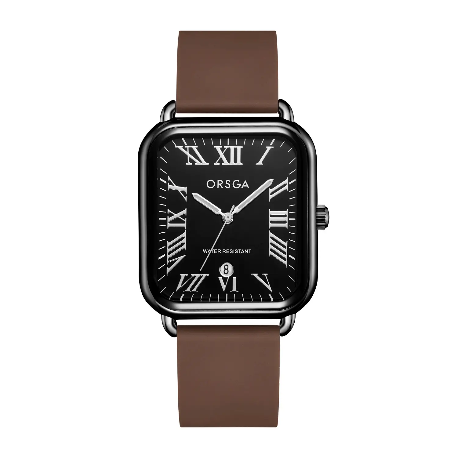 Orsga Women's Rectangular Watch with White Leather Band — feature 15