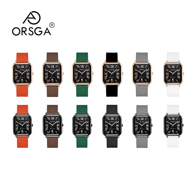 Orsga Women's Rectangular Watch with White Leather Band — feature 4
