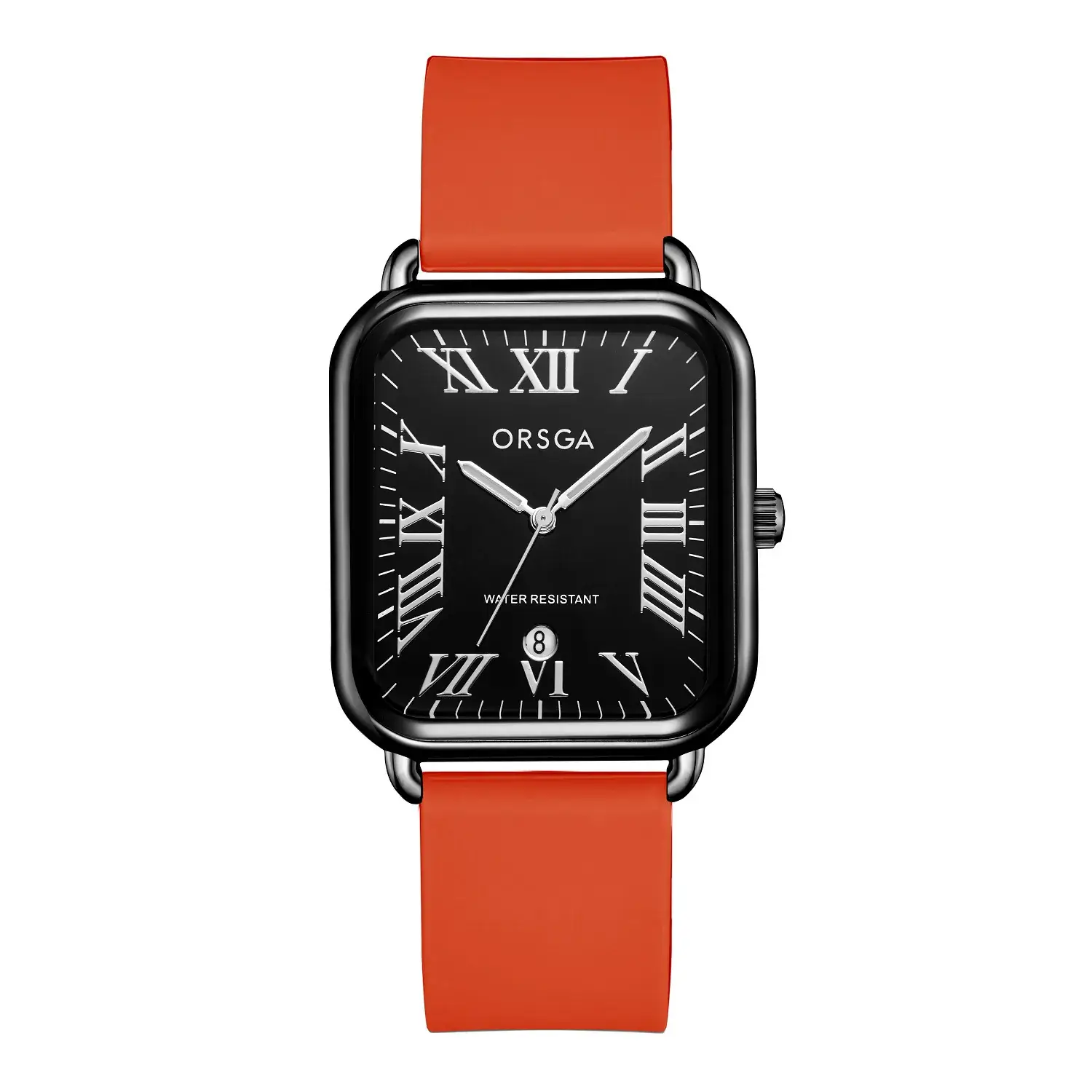 Orsga Women's Rectangular Watch with White Leather Band - Image 10