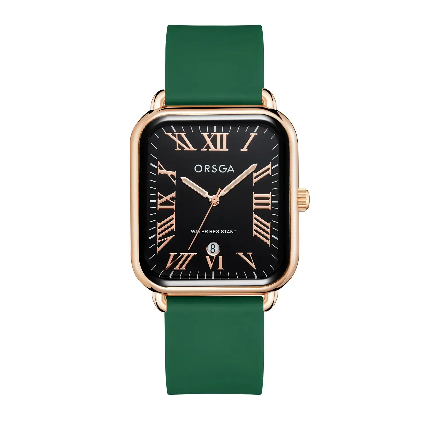 Orsga Women's Rectangular Watch with White Leather Band - Image 12