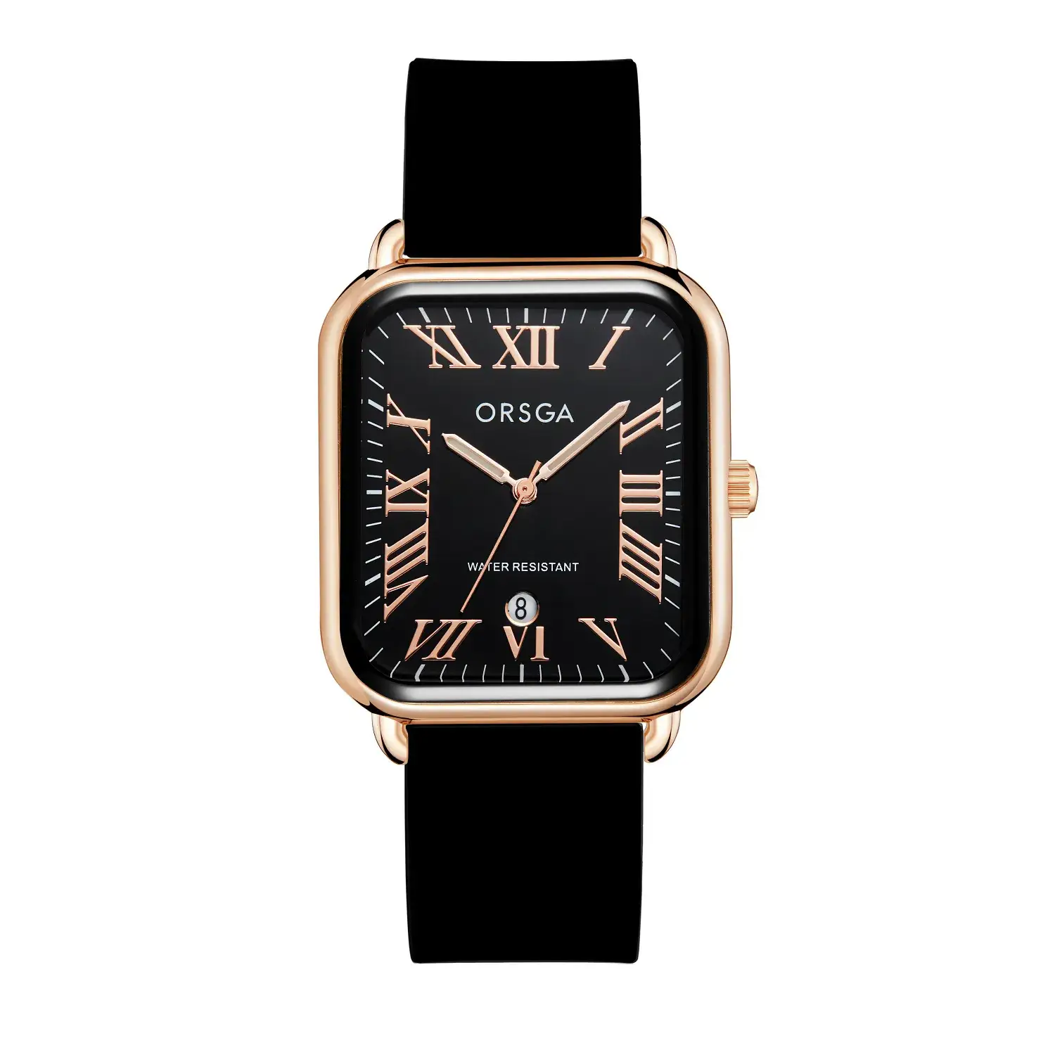 Orsga Women's Rectangular Watch with White Leather Band - Image 7