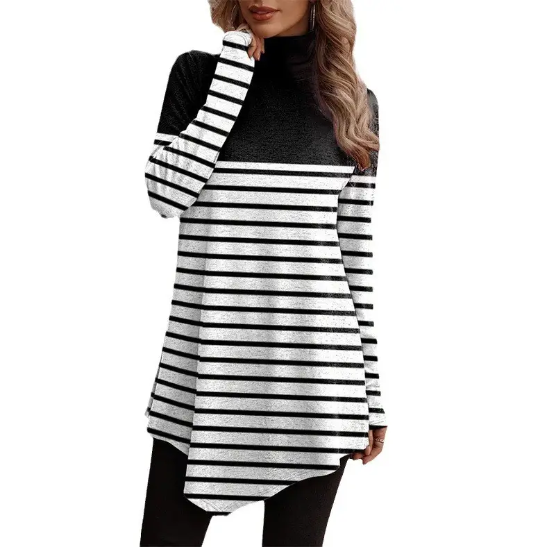 Blue Embroidered Long Sleeve T-Shirt for Women - Image 12