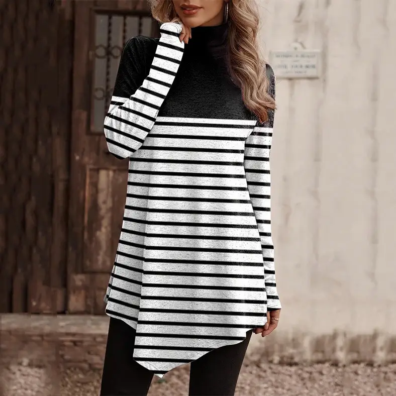 Blue Embroidered Long Sleeve T-Shirt for Women - Image 6
