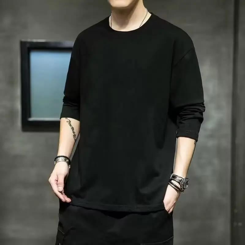 Men's White Long Sleeve T-Shirt with Letter Print - Image 19