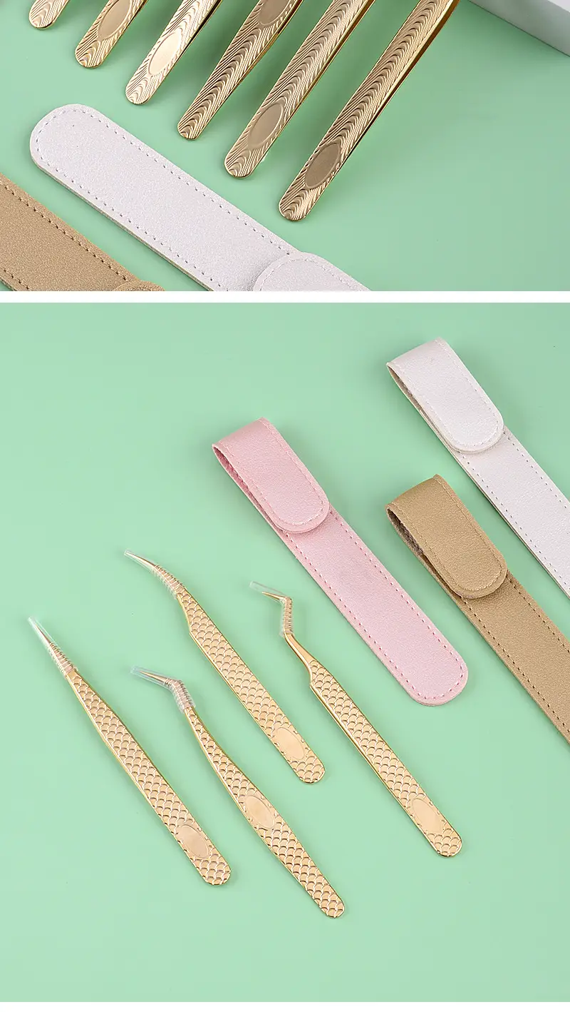 Gold Plated Eyelash Tweezers for Grafting False Eyelashes — feature 19