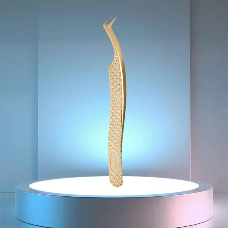 Gold Plated Eyelash Tweezers for Grafting False Eyelashes - Image 7