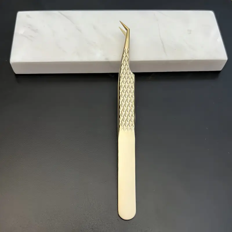 Gold Plated Eyelash Tweezers for Grafting False Eyelashes - Image 20