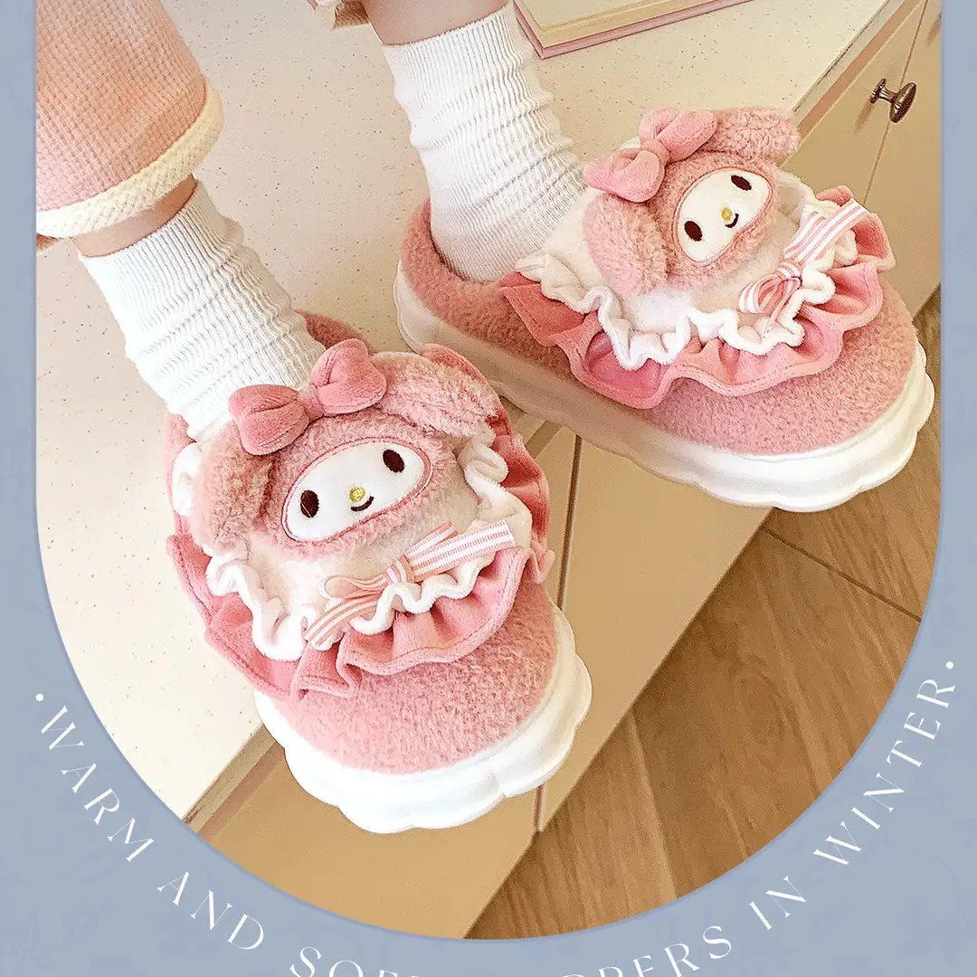 Cute Cinnamoroll Cotton Slippers for Women, Closed Heel, Autumn and Winter 2026 New Model, Indoor Home Thick-Soled Non-Slip Maternity Shoes — feature 5